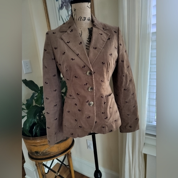 Lilly Pulitzer Jackets & Blazers - Lilly Pulitzer Corduroy Jacket Blazers Scotie Dogs Lined Elbow Patches Size 4